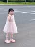 蘿卜邦高定禮服女童夏季無(wú)袖網(wǎng)紗蕾絲花邊公主裙女寶裙子亮片時(shí)髦連衣裙 粉色 120 cm 曬單實(shí)拍圖