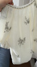 香影復古刺繡碎花雪紡衫女2026夏季新款白色泡泡袖娃娃衫圓領上衣 鷺白 M 160/84A/95-110斤 曬單實拍圖