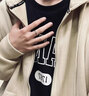 BJYLS999純銀自律戒指男士尾戒小眾素圈足銀食指環生日七夕禮物送男友 999足銀自律戒指【電鍍加厚】 曬單實拍圖
