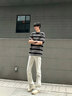 Dickies2026夏季日系條紋圓領(lǐng)短袖T恤男潮流寬松休閑百搭短袖上衣 曬單實(shí)拍圖
