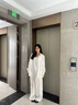 趣米樂薄款棉麻速干休閑褲女裝夏季小個子高腰顯瘦直筒褲寬松闊腿九分褲 藏青色 L 【建議100-120斤】 曬單實拍圖