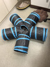 逗貓棒貓玩具自嗨解悶神器貓隧道小貓咪迷宮通道鉆洞貓窩寵物用品 藍黑五通直 曬單實拍圖
