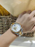 歐綺娜（MG.ORKINA MG）男士鏤空手表自動(dòng)機械表多功能星辰功能腕表防水夜光男表 金殼白面鋼帶 曬單實(shí)拍圖