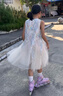 女童裙子夏薄款2026新款夏季兒童碎花裙夏裝小女孩洋氣公主連衣裙 郁金香裙子 160 曬單實拍圖