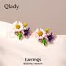 Qlady琺瑯彩小雛菊耳環耳釘女輕奢小眾高級感2026新款春夏銀針耳飾禮物 曬單實拍圖