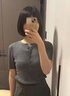 紅袖（hopeshow）高級感顯瘦針織衫2026夏季新款女裝細坑條半開襟淡人高知穿搭上衣 煙灰056 M 曬單實拍圖