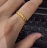中國黃金（CHINA GOLD）滿天星黃金情侶戒指999足金對戒七夕情人節(jié)禮物送男女朋友 金重約1.7g【足金女戒】 曬單實拍圖