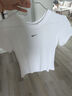 耐克(NIKE)春夏女短袖圓領T恤 運動休閑 緊身衣FV5509-100 白M 曬單實拍圖
