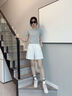 名創(chuàng)優(yōu)品（MINISO）冰絲短褲女2026新款夏季薄款外穿闊腿五分休閑褲學(xué)生涼感運(yùn)動(dòng)褲子 曬單實(shí)拍圖