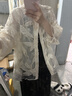 三吉黑花【蘇葉】新中式炒色提花襯衫外套女款露背蕾絲漂亮上衣潮 月白-第二批 S 曬單實拍圖