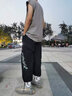 望了型男生休閑褲個(gè)性港風(fēng)束腳褲潮牌夏季褲子潮流韓版哈倫褲男九分褲寬松小腳ins工裝褲學(xué)生運動(dòng).褲潮男 黑色 XL 曬單實(shí)拍圖