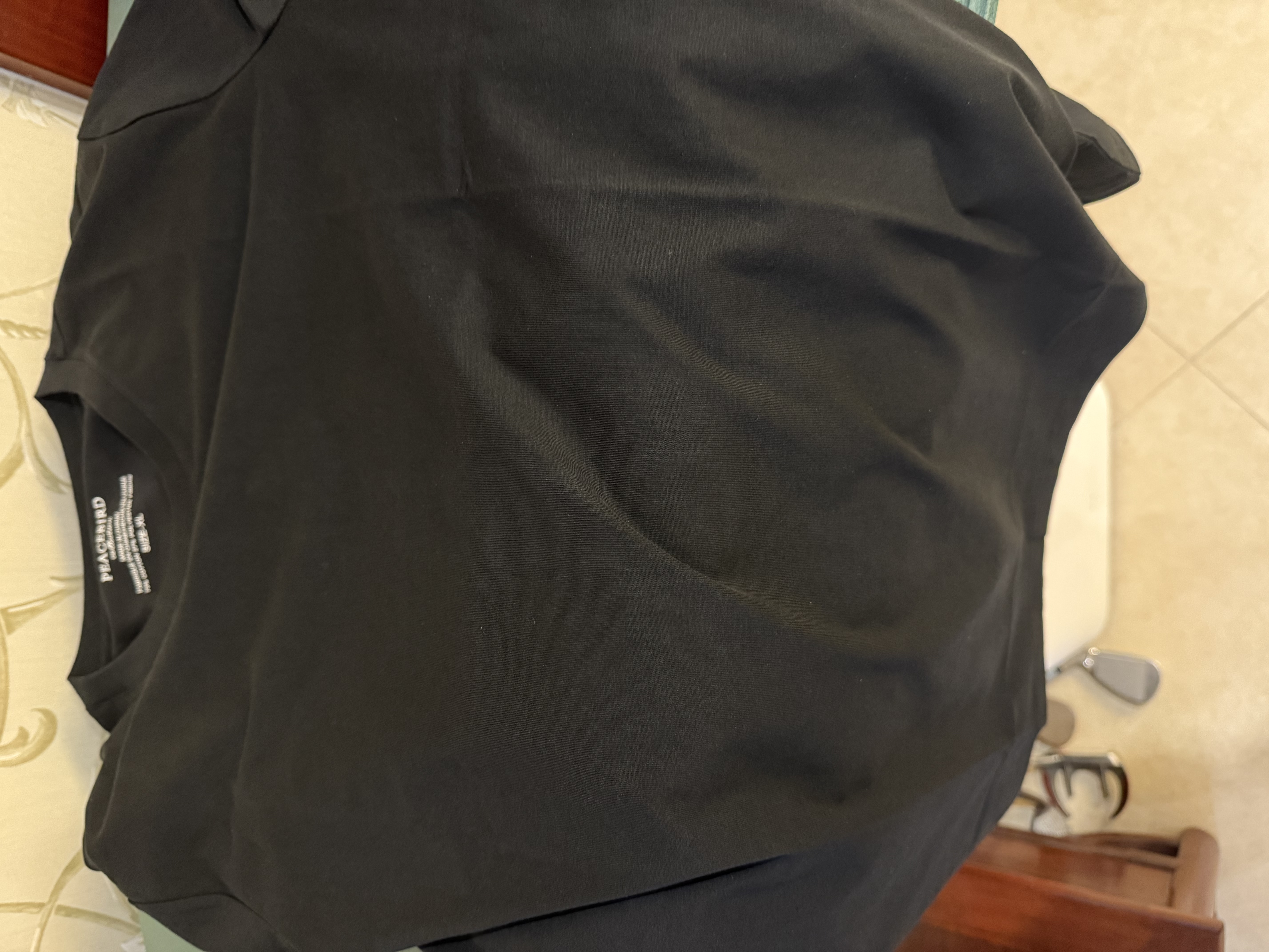 太平鳥男裝 夏短袖T恤男時(shí)尚運(yùn)動服純色體恤打底衫潮 黑色 XL 曬單實(shí)拍圖
