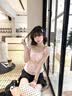 京多夢甜美風粉色短袖襯衫女夏一字肩小個子蝴蝶結系帶收腰泡泡袖短上衣 粉色 L （80-100斤） 曬單實拍圖