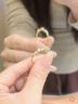 老鳳祥心心相依黃金戒指女足金愛心求婚戒七夕情人節禮物送女友老婆生日 足金心心相印戒指-13-14# 曬單實拍圖