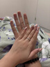 DR情侶對戒鉑金戒指求婚鉆戒男女款素圈戒指訂婚送女友情人節禮物 光面素圈情侶對戒 開口可調節 曬單實拍圖