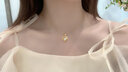黛若[免費刻字]黃金項鏈女心形吊墜鎖骨足金高級感真金實(shí)用生日禮物 足金吊墜+銀鏈(約1.2g)+禮盒 曬單實(shí)拍圖