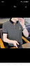 迦設(shè)冰絲短袖t恤男士男裝夏季POLO領(lǐng)潮流青年上衣服夏裝新款半截袖 黑色 2XL 曬單實拍圖