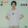 銅牛冰爽棉印花圓領(lǐng)半袖女衫 春夏新款休閑女士短袖T恤VS322 玲瓏白 L (170/95) 曬單實(shí)拍圖