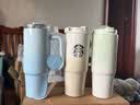 星巴克（Starbucks）杯子經典系列雙飲口不銹鋼杯大容量拎拎杯隨行水杯教師節七夕禮物 漸變款雙飲口不銹鋼杯820ml-奶茶棕 曬單實拍圖