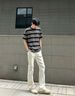 Dickies2026夏季日系條紋圓領(lǐng)短袖T恤男潮流寬松休閑百搭短袖上衣 曬單實(shí)拍圖