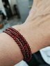 嘉達寶亞收藏級酒紅石榴石手鏈女黃金財招貔貅多圈手串運轉水晶足金配飾 錢(qián)幣款 曬單實(shí)拍圖
