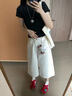 以純（YISHion）白色七分牛仔褲女2025夏季薄款a版寬松遮肉小個子超火闊腿7分褲子 白色【贈送腰帶】 虧本沖銷量 S 曬單實拍圖
