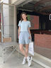 名創優品（MINISO）速干運動套裝女夏2026新款羽毛球服短袖短褲女士跑步運動服一整套 曬單實拍圖