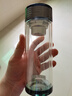圣以諾雙層玻璃杯212車載便攜帶把直筒隔熱夏季泡茶杯男高硼硅大容量透明高檔杯子 350ml 黑色 曬單實(shí)拍圖