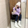 ARTFULMOM英國孕婦褲打底褲孕婦褲子秋冬外穿孕婦裝春秋加絨秋顯瘦棉褲高腰 V型黑色加絨款（推薦-10~10℃） XL 曬單實(shí)拍圖