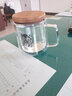 ORTOR手柄茶杯帶蓋帶手柄水杯雙層杯子大容量馬克杯男士泡茶杯 （無(wú)虎）女士小號(hào)+咖啡勺+杯墊 曬單實(shí)拍圖