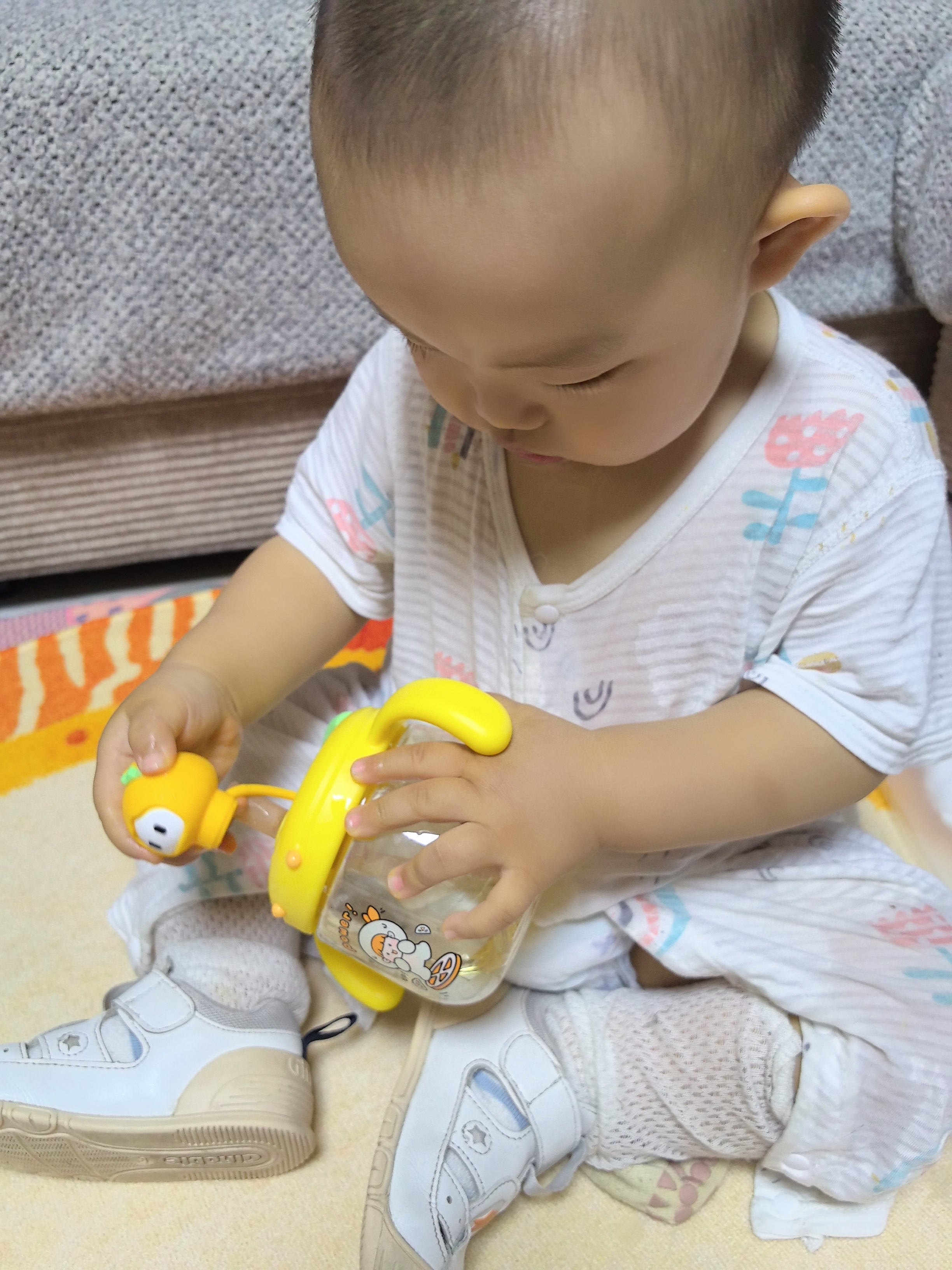 PUTOT兒童喝水杯PPSU學飲杯1-3歲寶寶直飲吸管喝奶杯帶手柄帶刻度奶瓶 PPSU學飲杯 330ml   【螺旋杯蓋-不易灑】 曬單實拍圖