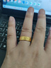匠蘊黃金戒指男女足金999新款實心古法錘紋個性閉口情侶款對戒送禮 圈號：19號 金重：11.78g 約5*2mm 曬單實拍圖