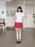 LDBE韓系白色波點娃娃領短袖T恤女2026夏季學院風甜美泡泡袖正肩上衣 白色 M 95-110斤 曬單實拍圖