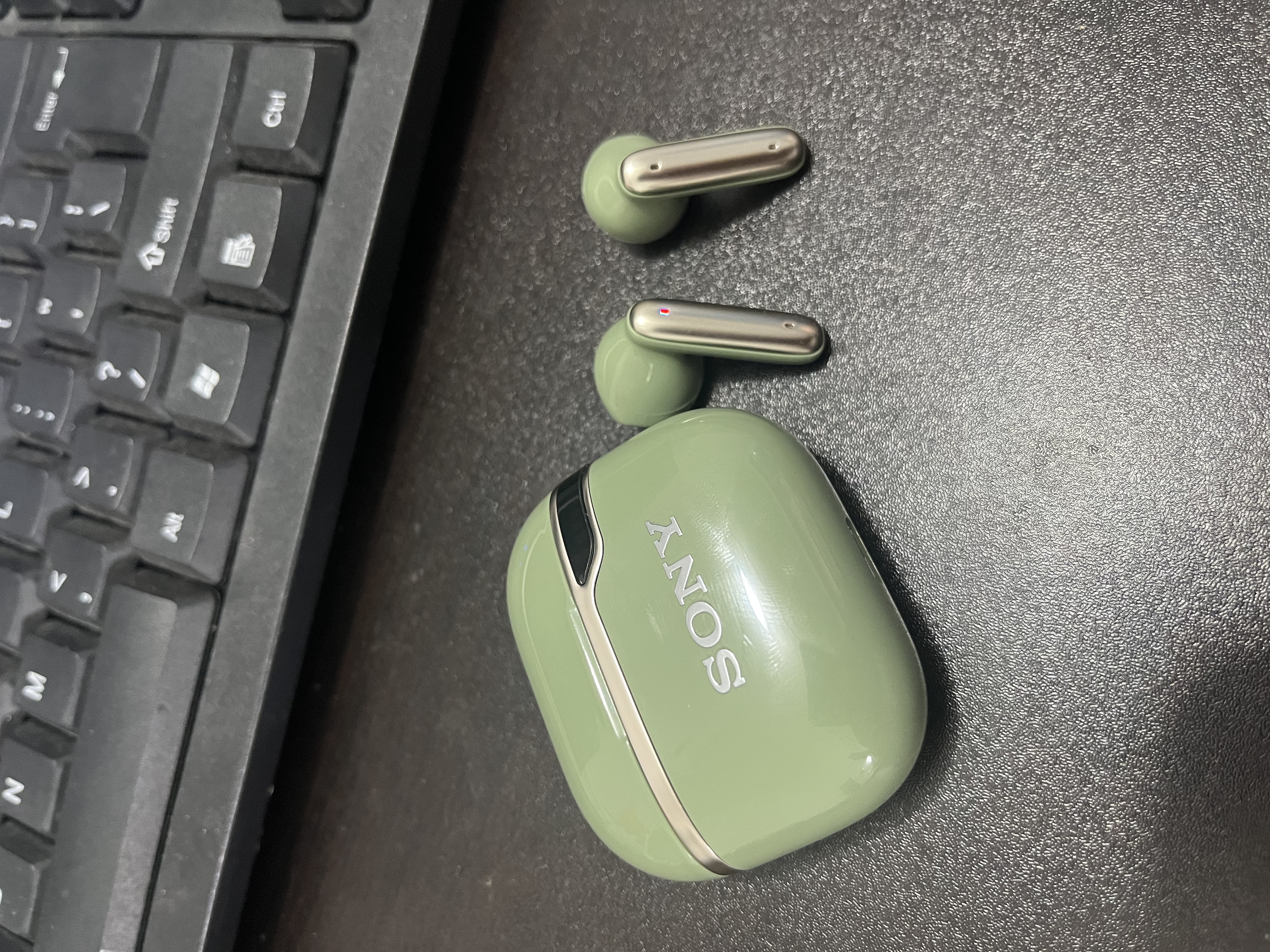 索尼藍牙耳機降噪運動跑步重低音立體聲HIFI半入耳式超長續航防汗騎行通話聽歌音樂SONY無線耳機 綠色 曬單實拍圖