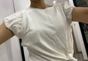 Olrain【別致泡泡袖短袖T恤】夏季女裝設(shè)計(jì)感上衣女裝衣服t恤衫小衫 白色 M 曬單實(shí)拍圖