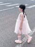 蘿卜邦高定禮服女童夏季無(wú)袖網(wǎng)紗蕾絲花邊公主裙女寶裙子亮片時(shí)髦連衣裙 粉色 120 cm 曬單實(shí)拍圖