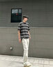 Dickies2026夏季日系條紋圓領(lǐng)短袖T恤男潮流寬松休閑百搭短袖上衣 曬單實(shí)拍圖