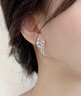 夢(mèng)黛麗MENGDAILI兔耳環(huán)女國(guó)風(fēng)復(fù)古兔子耳釘月光石七夕禮物 仙兔望月耳環(huán) 玫瑰金色 曬單實(shí)拍圖