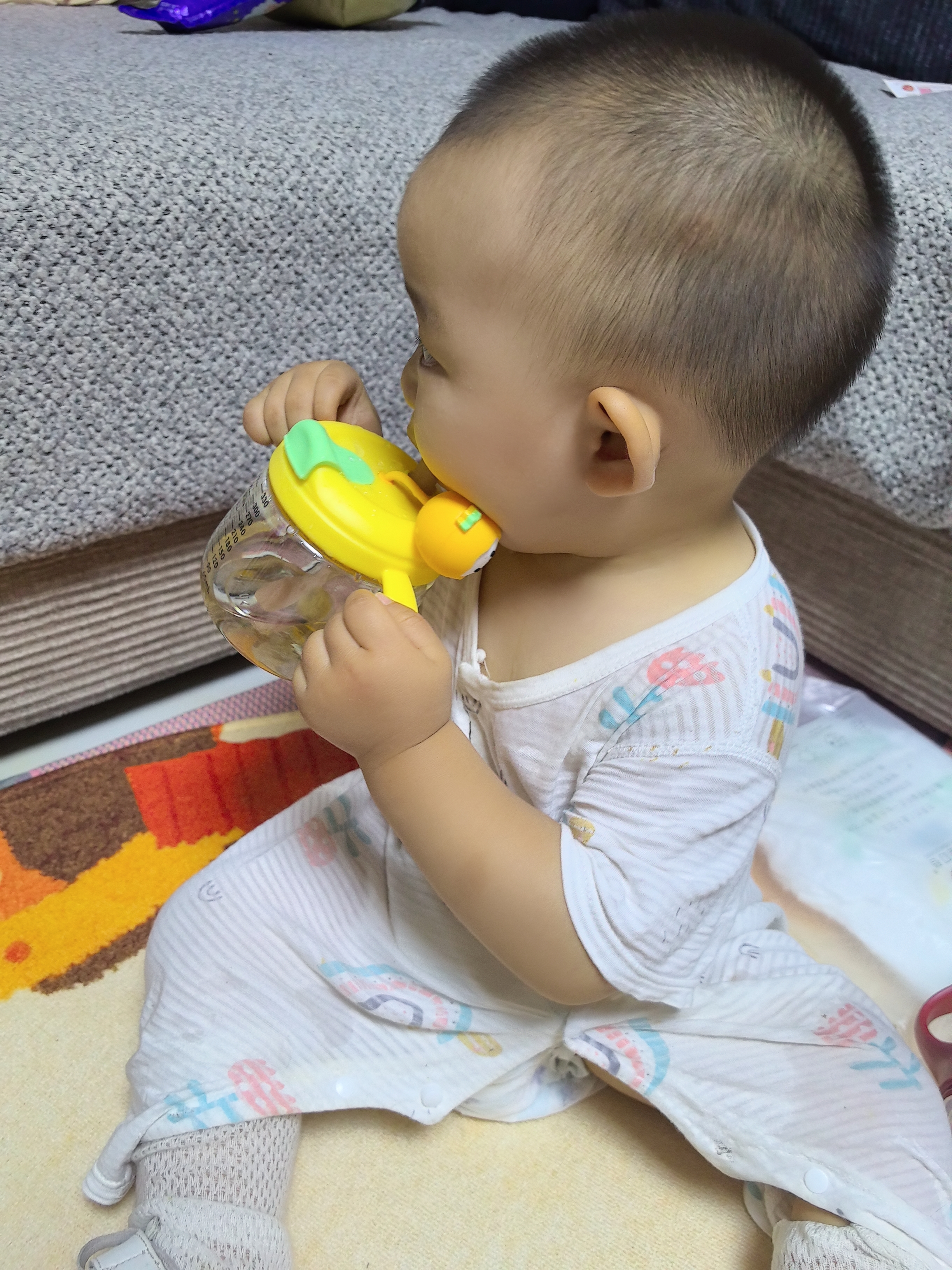 PUTOT兒童喝水杯PPSU學飲杯1-3歲寶寶直飲吸管喝奶杯帶手柄帶刻度奶瓶 PPSU學飲杯 330ml   【螺旋杯蓋-不易灑】 曬單實拍圖
