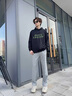 GENIOLAMODE衛衣男連帽秋季潮牌時(shí)尚字母印花休閑寬松青年男生衣服 黑色 XL 曬單實(shí)拍圖