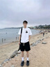 趣米樂純棉短袖套裝男夏季寬松潮流青少年學(xué)生休閑短褲穿搭配兩件套衣服 白色短袖+黑色短褲 XL 曬單實(shí)拍圖