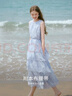 香影藍色海邊丁達爾連衣裙女2026夏季新款法式度假雪紡蛋糕裙 航線藍 S 155/80A/85-95斤 曬單實拍圖
