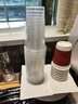 百優(yōu)翔95口徑一次性杯子加厚奶茶杯透明塑料杯子帶蓋飲料果汁杯1000只裝定制 7g/400杯型1000只 帶平蓋 曬單實(shí)拍圖