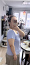 優(yōu)衣庫棉莫代爾混紡圓領針織開衫/短袖女裝毛衣毛衫外套487001 60 淺藍色 2XL 曬單實拍圖