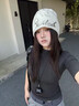 ICH MODE五分袖中袖T恤女修身夏季打底短袖半袖運動正肩上衣 藏青色 S 曬單實拍圖