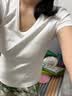 太平鳥女裝T恤【早八通勤T】正肩基礎短袖夏U領上衣 U領-白色 L 曬單實拍圖