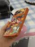 素洛適用蘋果17promax手機殼日韓卡通涂鴉蠟筆小新iPhone16pro創意線條可愛15橙色情侶男女款14保護套 【橙色電鍍】小白蠟筆小新涂鴉 iPhone 17 Pro Max 曬單實拍圖