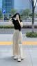 歐迪惠（Oudihui）休閑褲女穿搭一整套2026新款夏季顯瘦短袖衣服闊腿工裝褲子女套裝 上衣+褲子【配腰帶】 M 【建議98-110斤】 曬單實(shí)拍圖