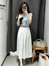 唐菓蜜連衣裙女夏季2026新款韓版時尚百搭氣質通勤風穿搭配一整套裝裙子 上衣+裙子 M 曬單實拍圖