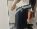 羅蒙（ROMON）Polo領連衣裙女2026夏新款時尚拼接大碼裙子修身收腰顯瘦連衣裙子 藏青色 XL 建議110-125斤 曬單實拍圖